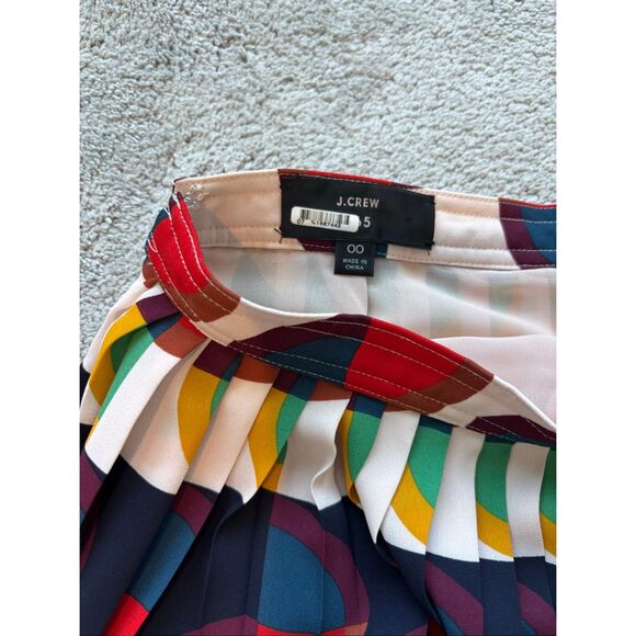 NWOT J Crew 365 Pleated midi skirt in art deco print, Sz 00, $295 - Picture 5 of 9